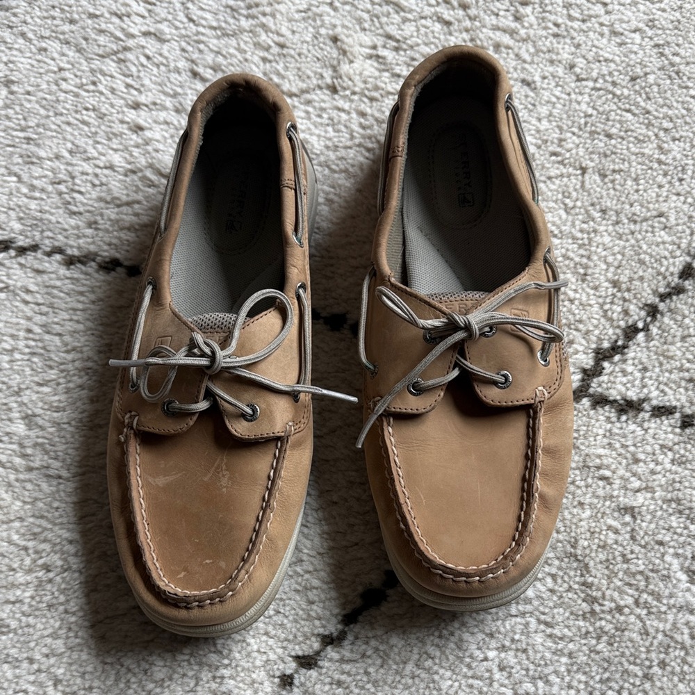Sperry Men's Brown Leather Boat Shoes, Top-Sider